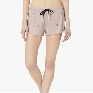 PJ Salvage lily rose print Heathered light pink with black roses M NWT